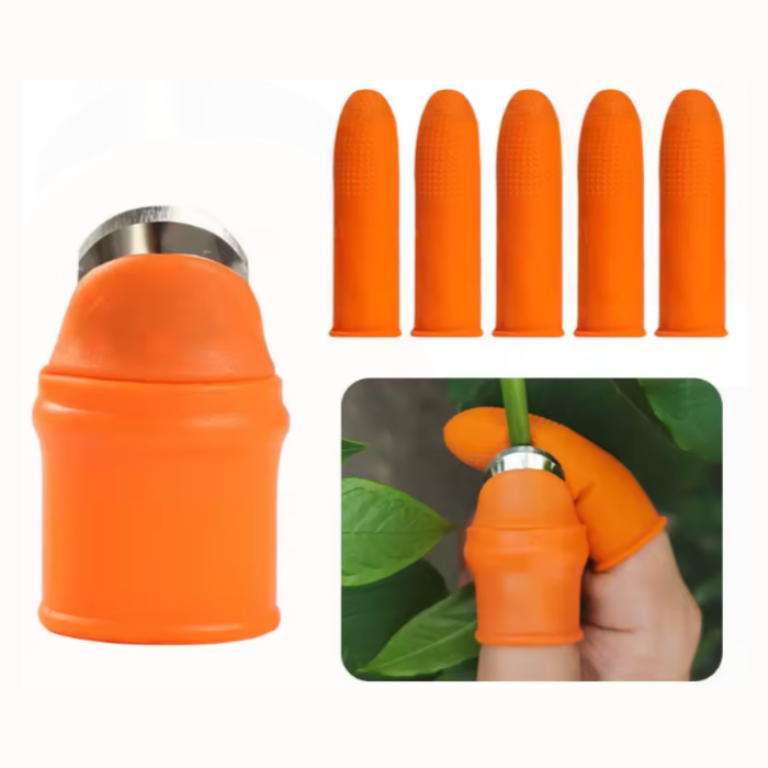 Fruit & Vegetable Finger Cutter – Silicone Thumb Knife & Peeler Set | Portable Mini Kitchen Cutting Tool (Thumb Cutter & 5 Finger set)