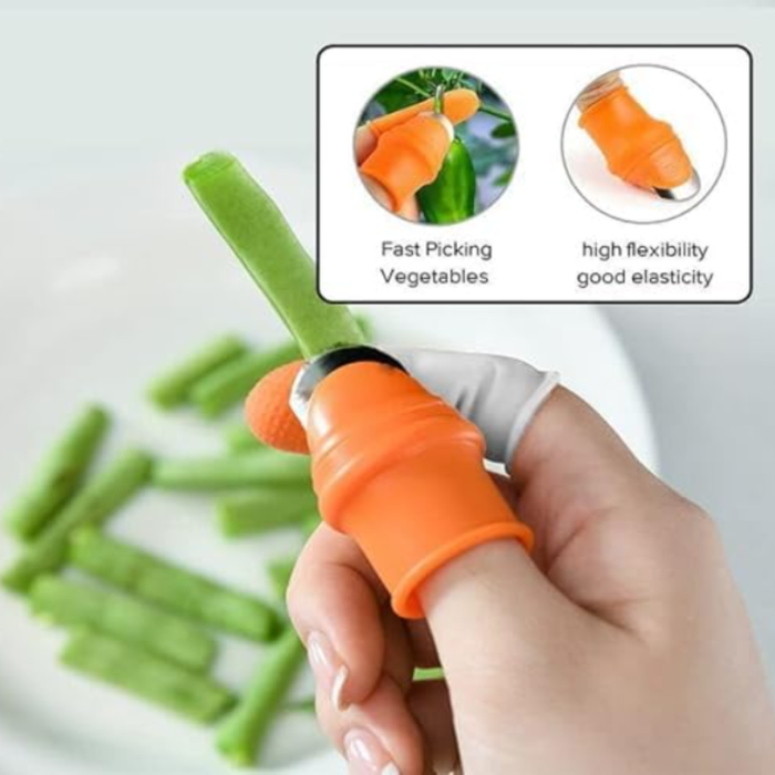 Fruit & Vegetable Finger Cutter – Silicone Thumb Knife & Peeler Set | Portable Mini Kitchen Cutting Tool (Thumb Cutter & 5 Finger set)