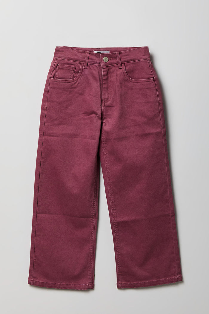 Girls Embroidered Patch Baggy Jean