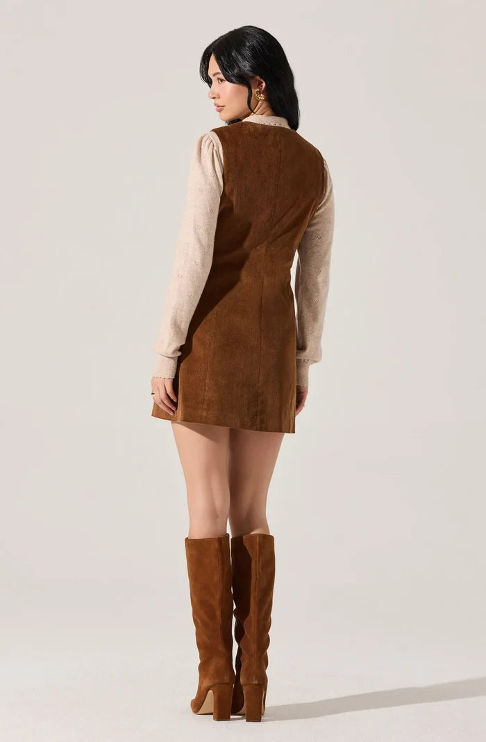 Gisselle Corduroy Mini Dress-ASTR