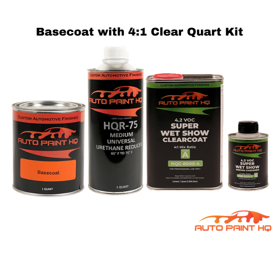 GM WA9591 Ultra Bright Blue Basecoat Clearcoat Quart Complete Paint Kit