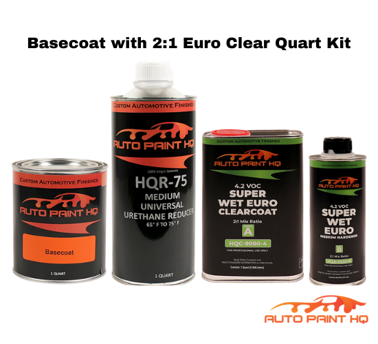GM WA9591 Ultra Bright Blue Basecoat Clearcoat Quart Complete Paint Kit