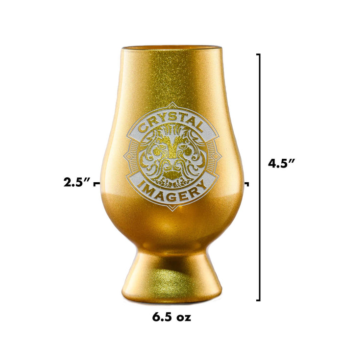 Gold Glencairn Whisky Glass with Monogram, Engraved