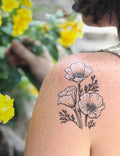 Golden Poppy Temporary Tattoo