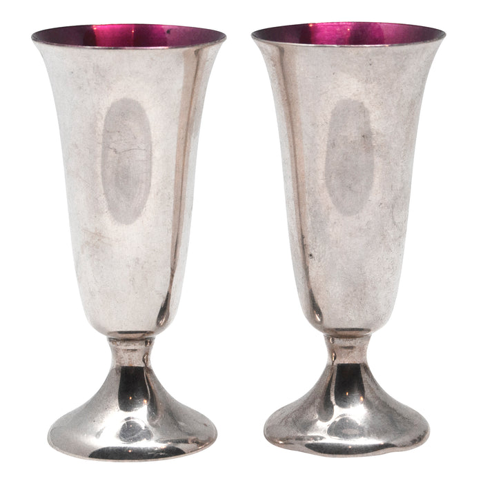 Vintage Gorham Pink Enamel Sterling Cordial Set Front | The Hour Shop