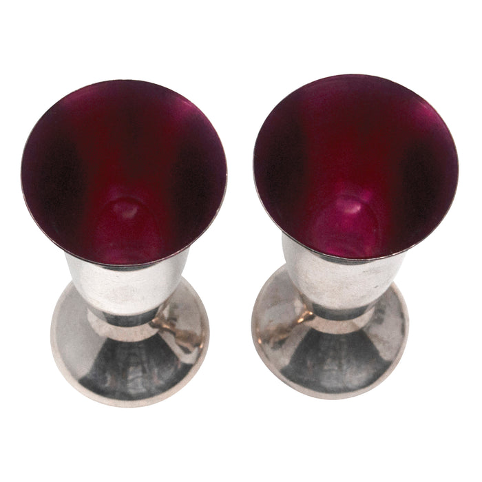 Vintage Gorham Pink Enamel Sterling Cordial Set Top | The Hour Shop