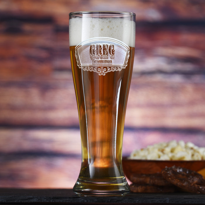 Groomsmen, Best Man Pilsner Beer Glasses Gifts