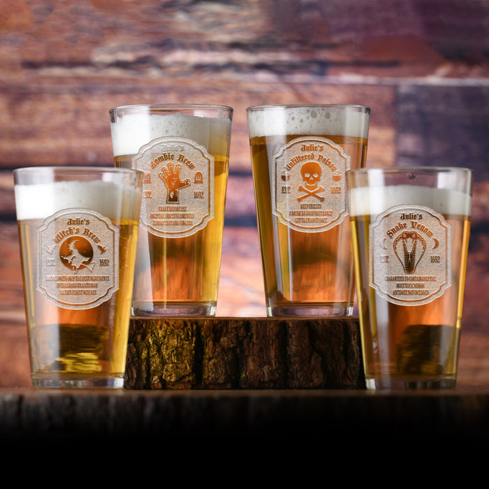 Halloween Potion Pint Pub Cocktail Glasses Set