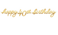 Happy 40th Birthday Gold Banner