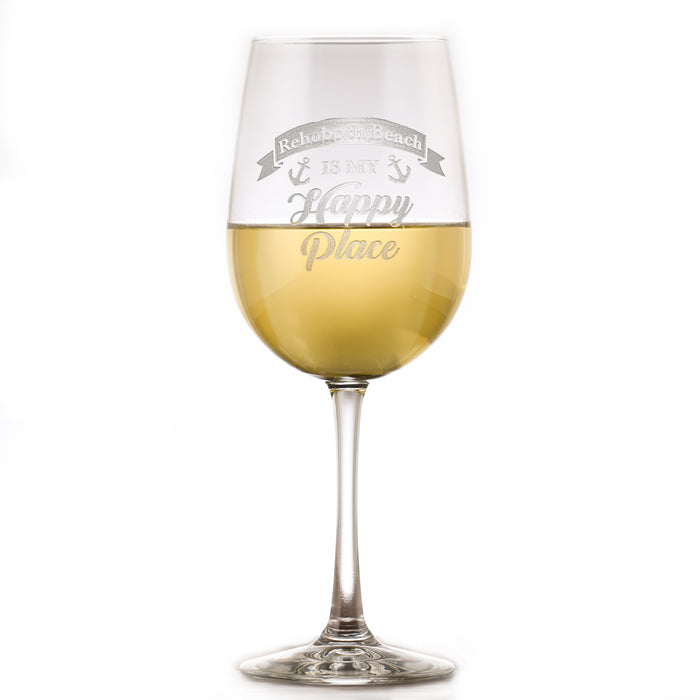 Happy Place Wine Glass Gift - For Him or Her