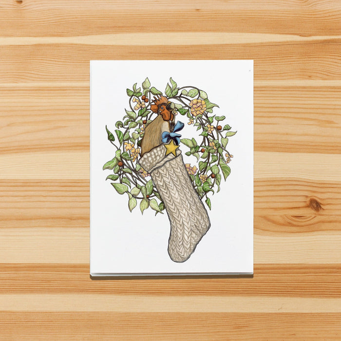 PinkPolish Design Note Cards "Hark the Holiday Chicken" Handmade Notecard