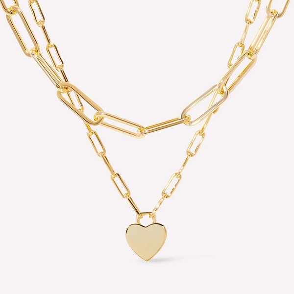 Heart Charm Layered Necklace