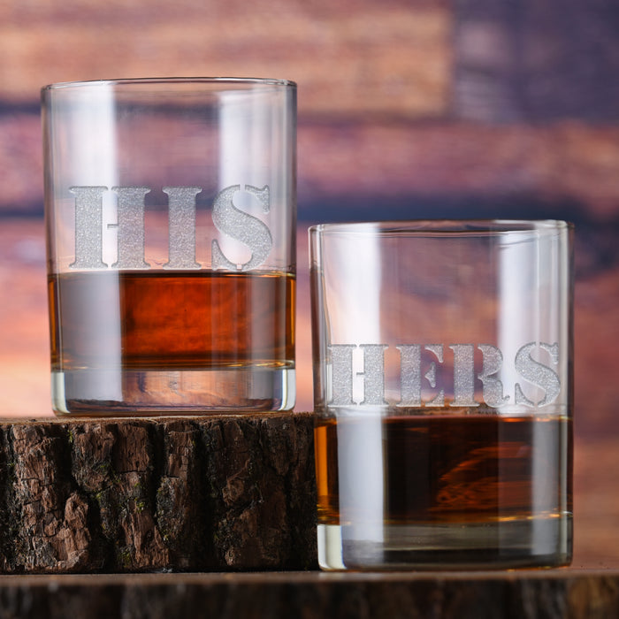 His & Hers Whiskey Glasses