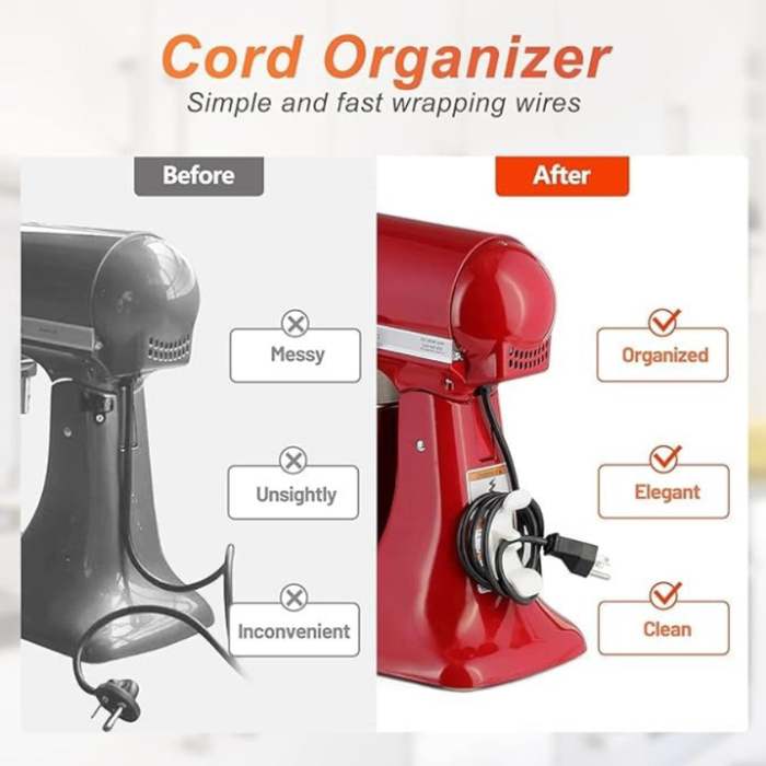Holder Clip Self-Adhesive Cable & Cord Wrapper for Kitchen Appliances – Wire Organizer Clip (1 Pc)