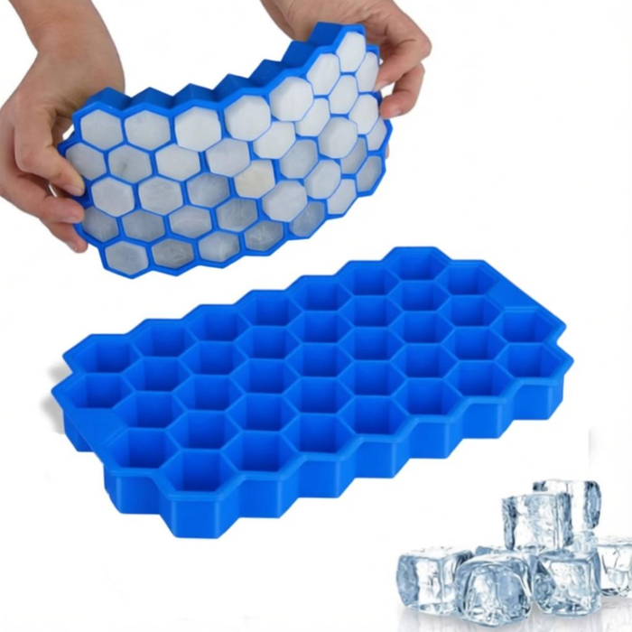 Honey Comb Silicone Ice Mold – Flexible Reusable Ice Cube Tray for Kitchen, Drinks & Desserts (Random Color-Pack of 1)