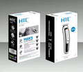 HTC Men's Cordless Hair & Beard Trimmer – Precision Grooming Kit with Adjustable Comb Attachments, USB Cable, and Cleaning Accessories
