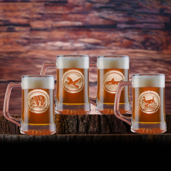 Hunter Beer Mugs (Set of 4)