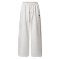 Light gray wide-leg sweatpants with elastic waistband and I heart 90s embroidery