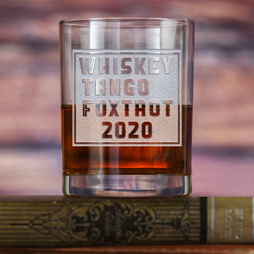"I Survived The Pandemic One Ounce At A Time" Whiskey Rocks Dof Glass