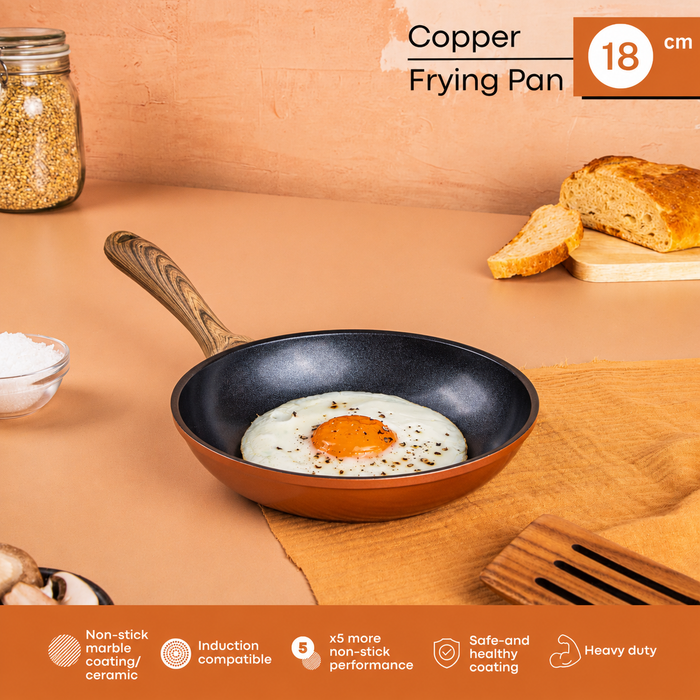 Induction Hob Frying Pan - 18cm - Copper