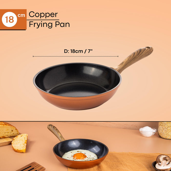 Induction Hob Frying Pan - 18cm - Copper