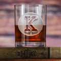 Initial in Circle, Engraved Whiskey Scotch Glass
