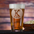 Initial in Circle, Pint Pub Glass