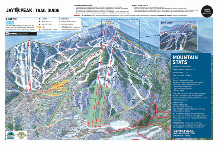 Jay Peak Ski Trail Map, Vermont