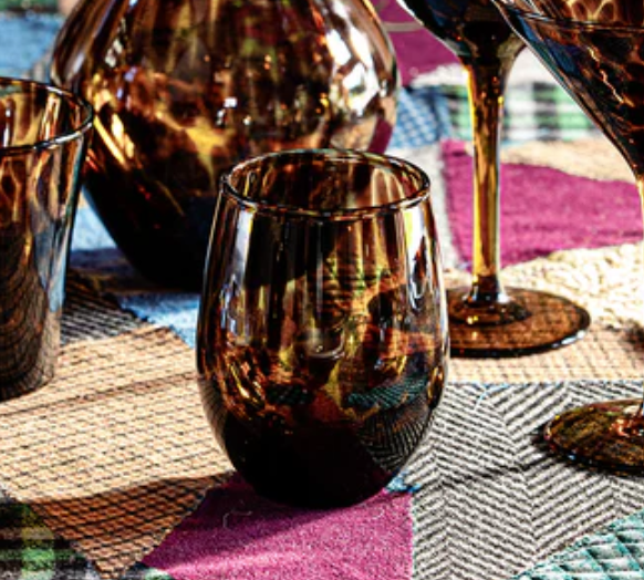 Juliska-Puro Stemless Wine Glass - Tortoiseshell