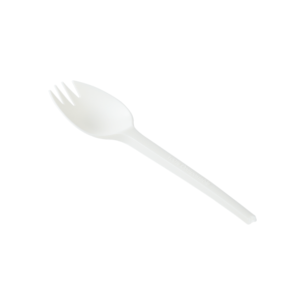 Karat Earth CPLA Compostable Spork, Medium-Heavy Weight (Wrapped) - 750 pc