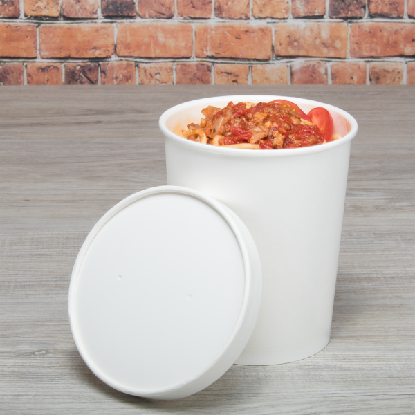 Karat Paper lid for 32 oz Gourmet Paper Cold/Hot Food Containers - 500 ct