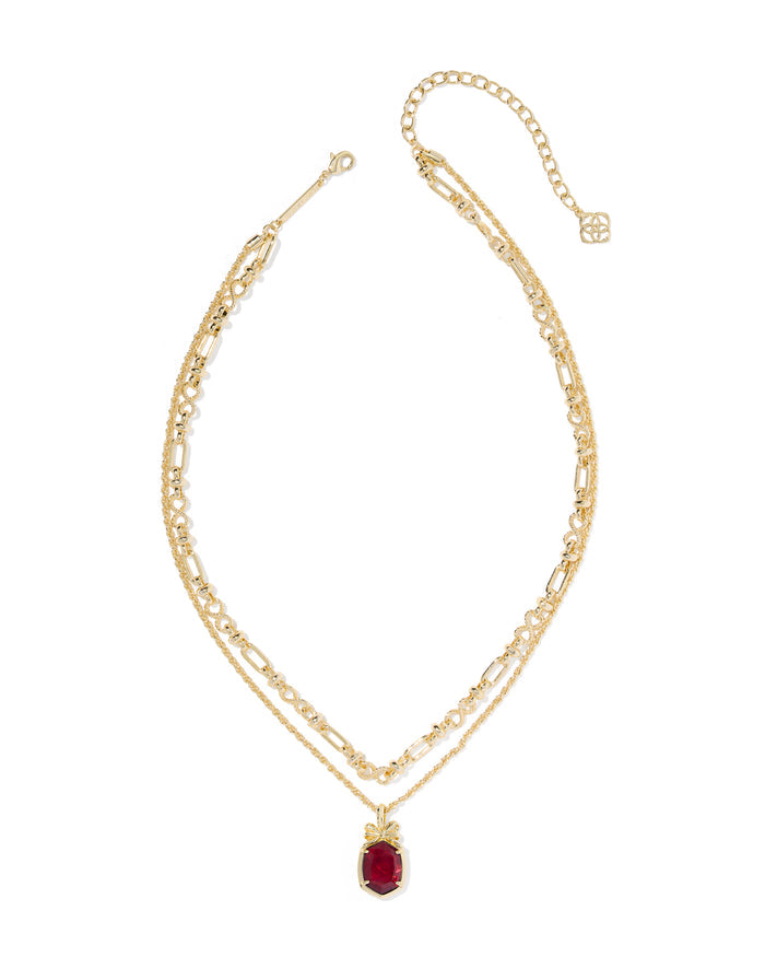 Kendra Scott - Necklace - Daphne Bow Multi Strand - Gold Dark Burgundy Illusion - Findlay Rowe Designs