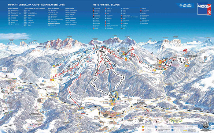 Kronplatz Piste Map, Italy