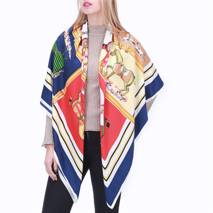 Laguna Orange Silk Scarf / 130cm