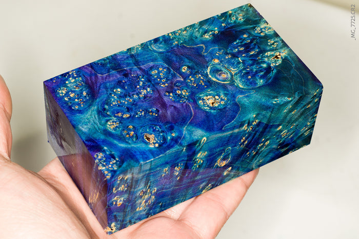 Large stabilized box elder burl wood block