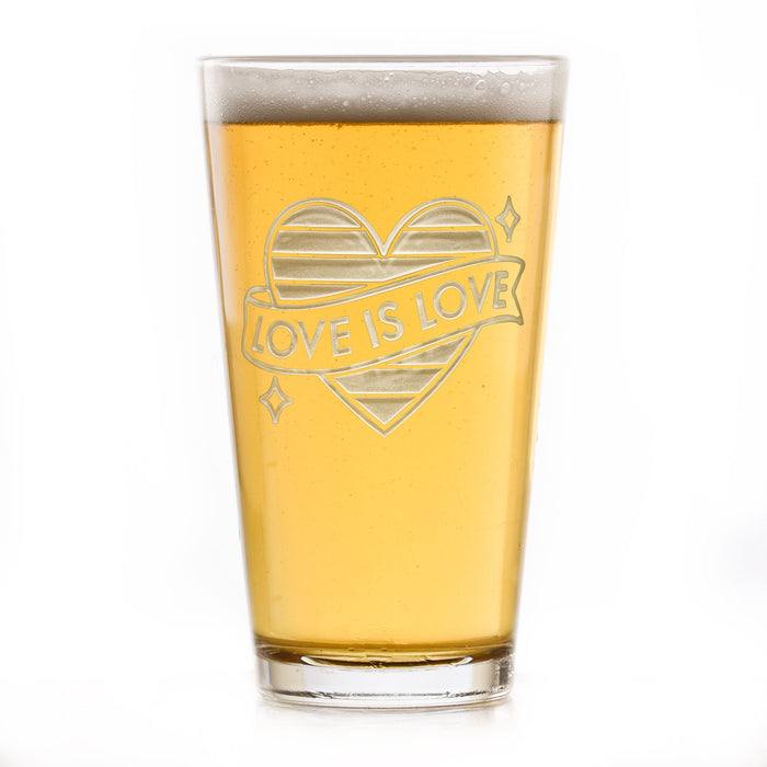 LGBTQ Pride Gifts, Etched Pub Pint Beer Glasses