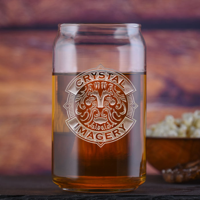 Logo Beer Can Glasses, Engraved