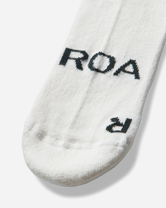 ROA Logo Biofil Socks White/Dark Green Underwear Socks YBUW087YA26 WTH0017