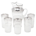 Vintage MacBeth-Evans Silver Band Frosted Cocktail Pitcher Set | The Hour Shop