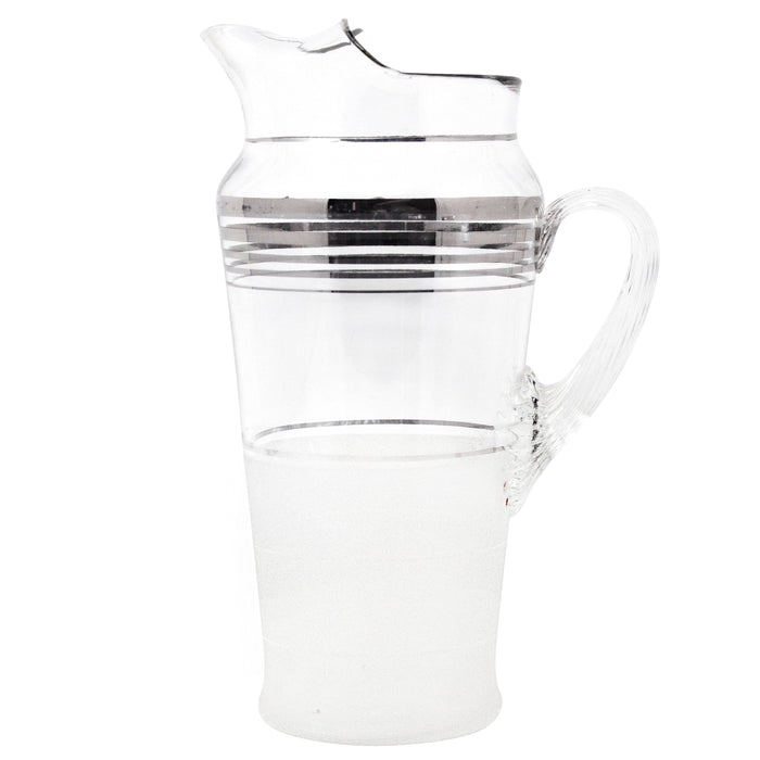 Vintage MacBeth-Evans Silver Band Frosted Cocktail Pitcher Set Pitcher | The Hour Shop
