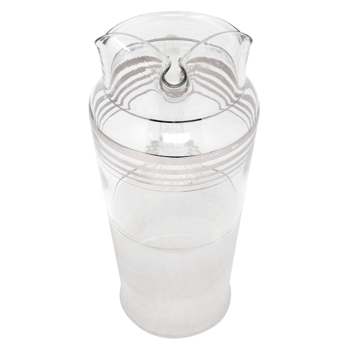 Vintage MacBeth-Evans Silver Band Frosted Cocktail Pitcher Set Pitcher Top | The Hour Shop
