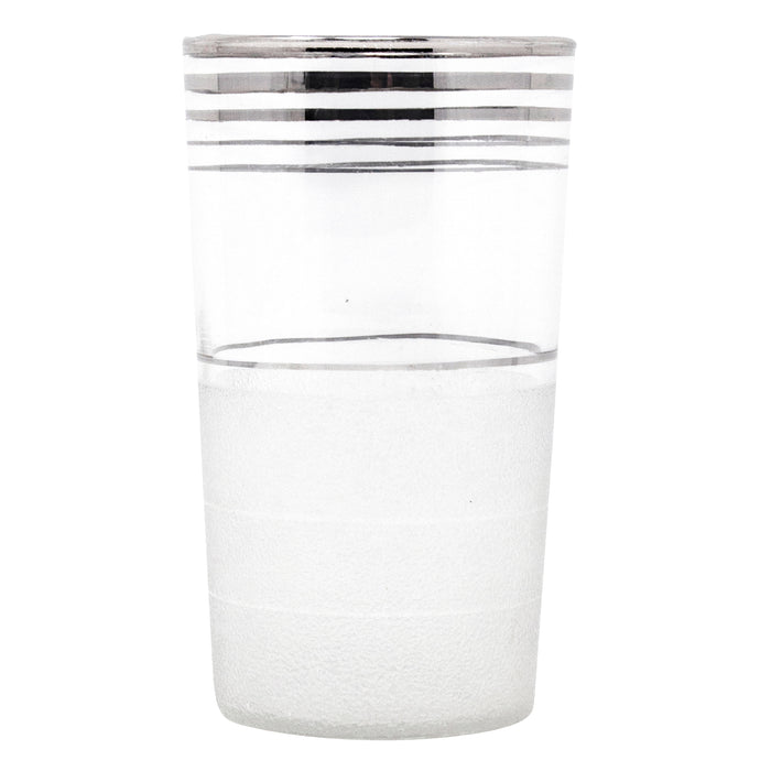Vintage MacBeth-Evans Silver Band Frosted Cocktail Pitcher Set Tumbler | The Hour Shop