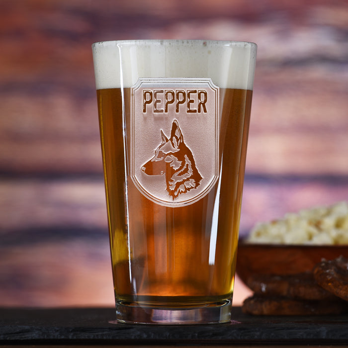 Man's Best Friend, Pet Lover Gift, Personalized Dog Breed Pint Pub Glass
