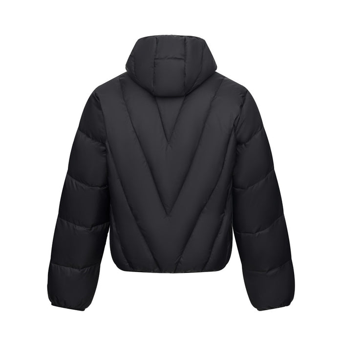 Men's Hooded Puffer Down Jacket – Oversized V-Quilt Insulated Winter Coat