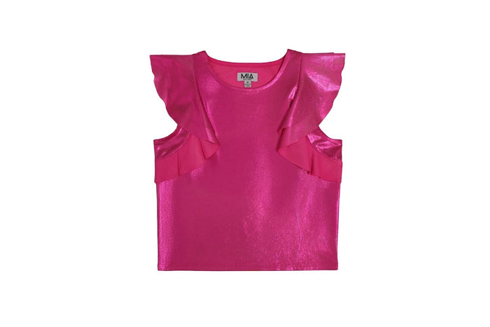 Mia New York-Pink Flutter Sleeve Top