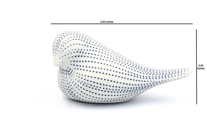 Mini Blue Dot Bird Sculpture