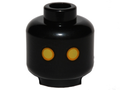 Minifigure, Head Alien with SW Jawa, Yellow Eyes with Orange Rim Pattern