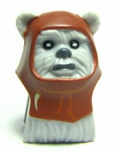 Minifigure, Head, Modified SW Ewok with Reddish Brown Hood with White Tooth Pattern