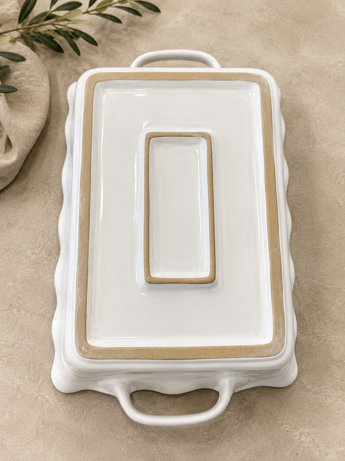 Mira Large Rectangular Baker – Ivory Reactive