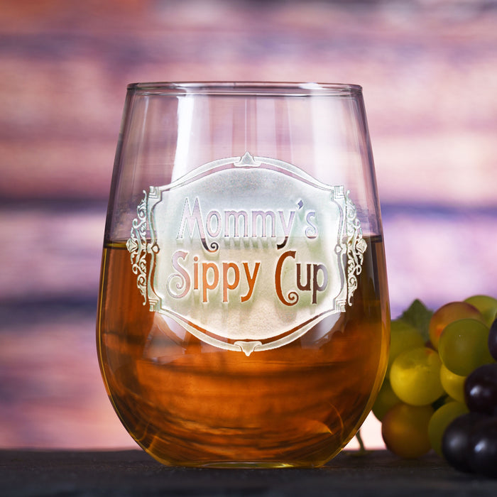 Mommy's Sippy Cup, Stemless Wine Glass
